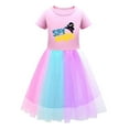 thumbnail image 1 of Girls Ninja Kidz Summer – Rainbow Tulle Skirt and Cartoon Top – Bright and Fun Dress Birthday Events Casual Days, 1 of 4