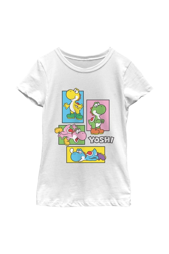 Girls Nintendo Colorful Yoshis Boxed Up T Shirt