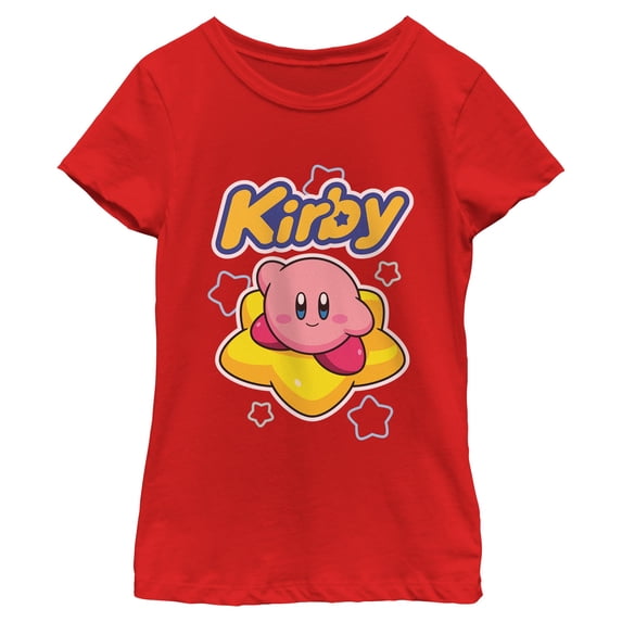 Girls Nintendo Cute Kirby and Stars T Shirt