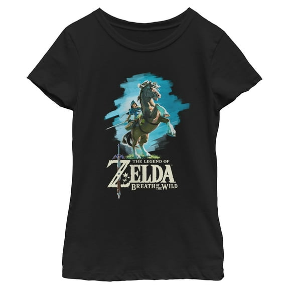 Girls Nintendo Legend of Zelda Breath of the Wild Link Epona T Shirt