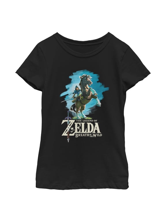 Girls Nintendo Legend of Zelda Breath of the Wild Link Epona T Shirt