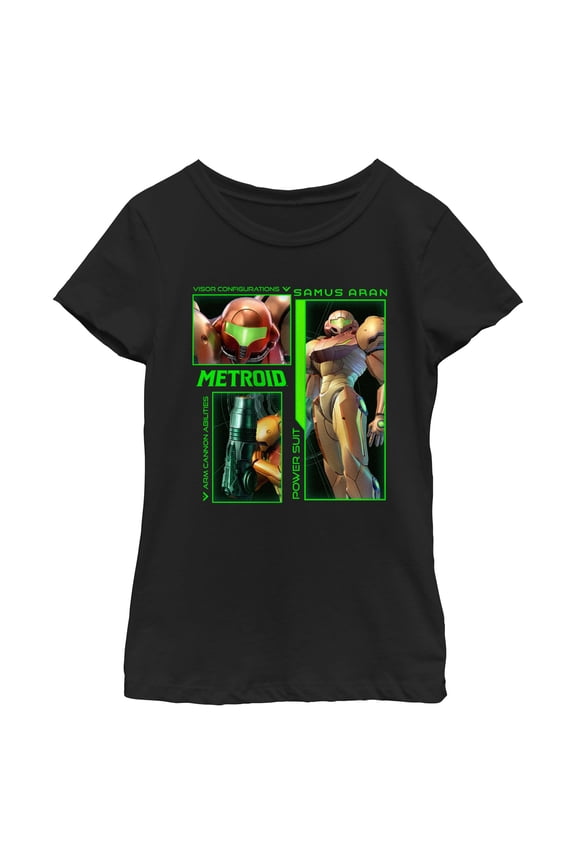 Girls Nintendo Samus Aran Power Suit Collage T Shirt