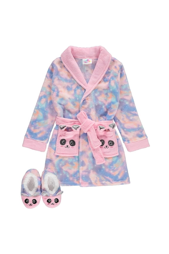 Girls' Unicorn Bathrobe Set - Soft, Cozy, and Fun with Matching Slippers - Perfect for Lounging