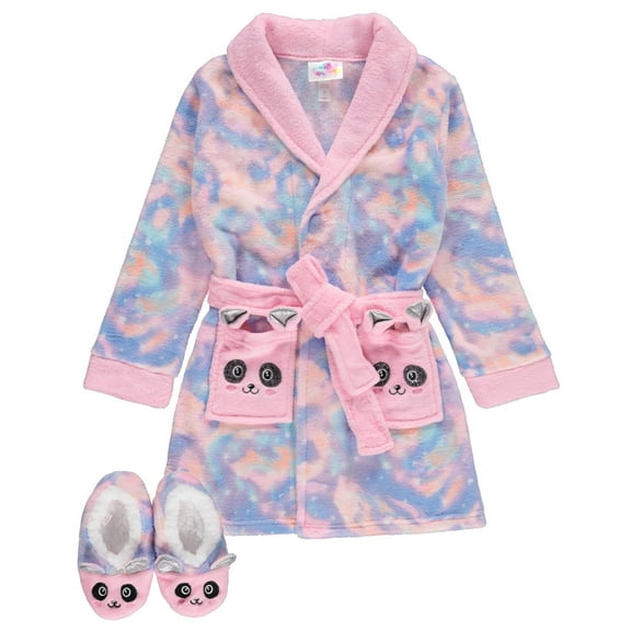BTween Girls' Unicorn Bathrobe Set - Soft, Cozy, and Fun with Matching Slippers - Perfect for Lounging