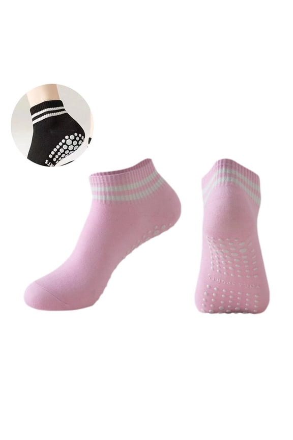 Girls Non-Slip Gripper Socks for Yoga, Sports & Loungewear - Breathable Cotton, Size 35-40