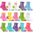 thumbnail image 1 of Girls Non Slip Socks 15 Pairs, Toddler Soft Cartoon Socks with Gripper for Girls 1-7 Years, 1 of 7