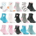thumbnail image 1 of Girls Non Slip Socks 15 Pairs, Toddler Soft Cartoon Socks with Gripper for Girls 1-7 Years, 1 of 7