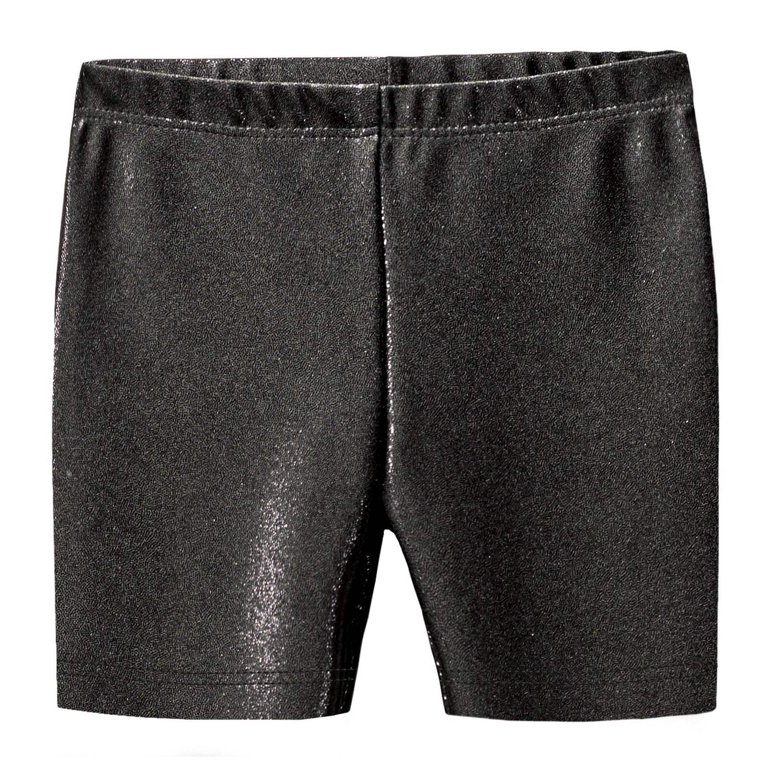 Girls Novelty Bike Shorts  Black Sparkly Shimmer 