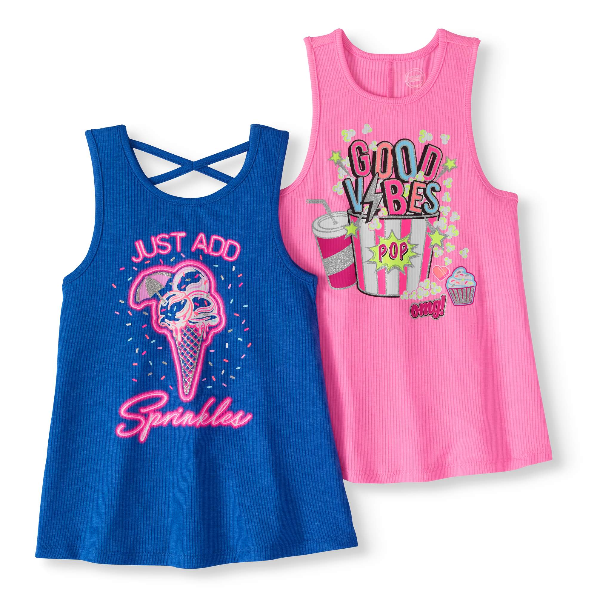 Girls' Novelty Graphic Tank Top 2Pack Set