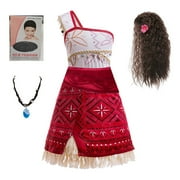 Girls Ocean Moana Adventure Costume Dress Princess Birthday Party Outfits,3t