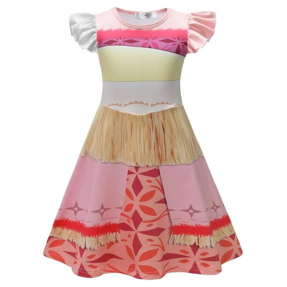 Girls Ocean Princess Costume Movie Role Play Halloween Party Dress, Size 6-7