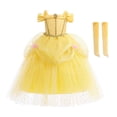 thumbnail image 1 of KAWELL Girls Off Shoulder Sequins Belle Princess Tulle Dress Masquerade Ball with Cuff, 1 of 7