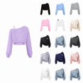thumbnail image 1 of Girls Off The Shoulder Sweatshirt Asymmetrical Long Sleeve Cute Crop Tops Fall Clothes for Teen Girls, 1 of 5