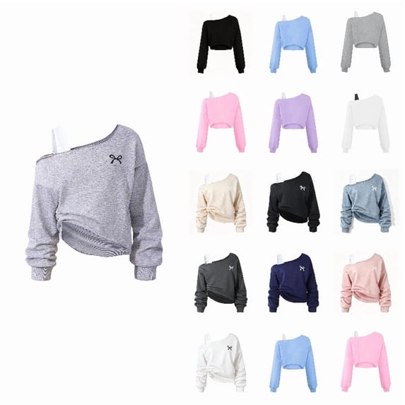 Girls Off The Shoulder Sweatshirt Asymmetrical Long Sleeve Cute Tops Fall Clothes for Teen Girls