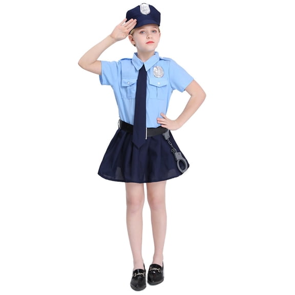 Girls Officer Kids Cop for Girls Cop Halloween Welcome Home Baby Girl 11-14 years