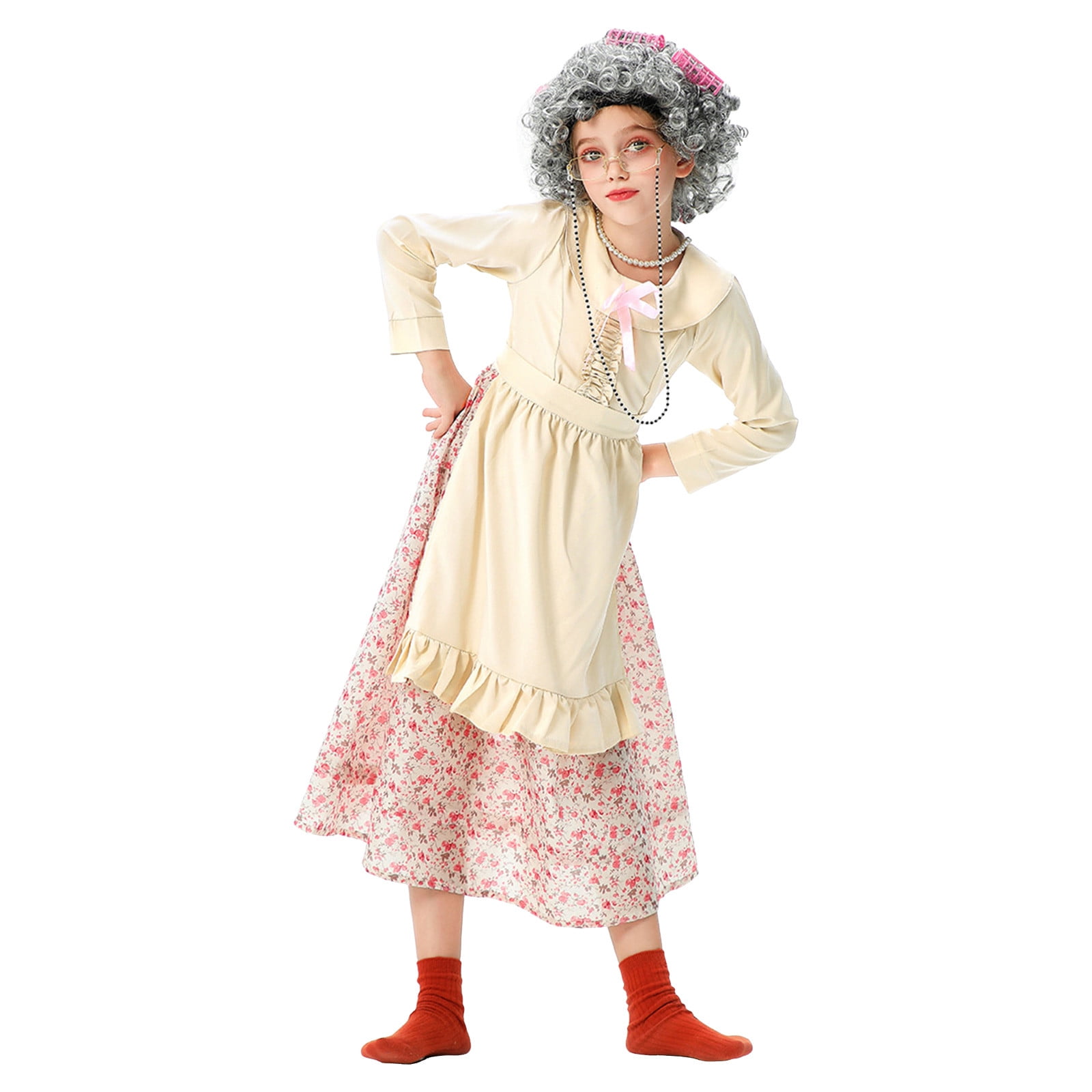 Girls Old Lady 100 Days of School Girls Old Lady Dress with Old Lady  Accessories for Kids Old Person Kids Dress Up Outfit for Baby Girls -  Walmart.com