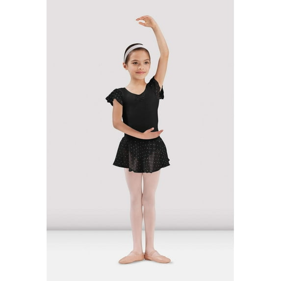 Girls Olesia Georgette Sequin Skirt, Black