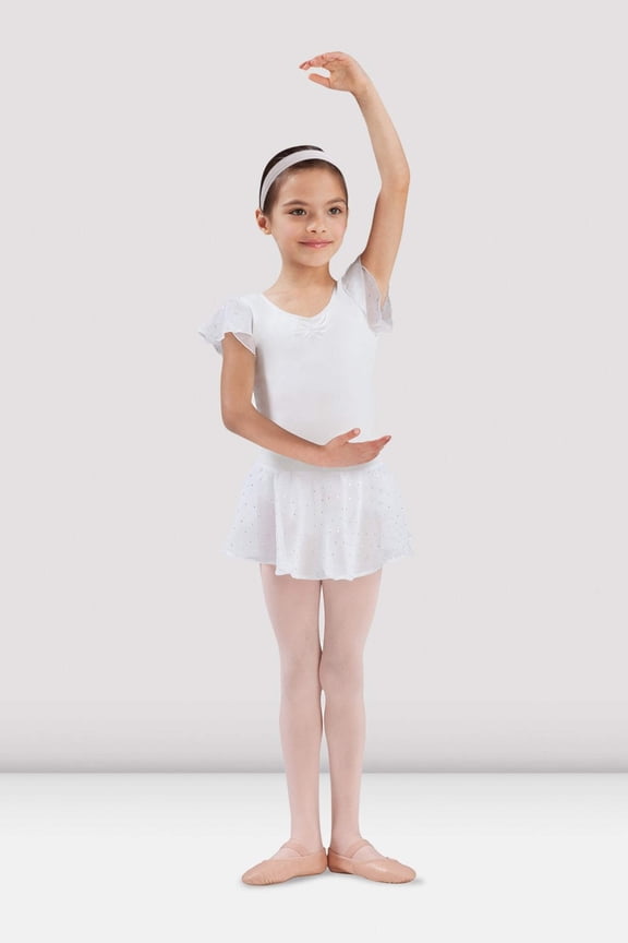 Girls Olesia Georgette Sequin Skirt, White