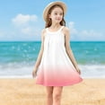 thumbnail image 1 of Girls Ombre Print Dress 4-15 Years Big Girls Simple Ombre Pattern Sleeveless Spaghetti Strap Tank Dress Casual Loose Fit Summer Outfit Pink, 1 of 7
