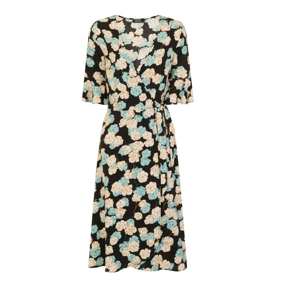 Girls On Film Womens Frill Detail Wrap Dress