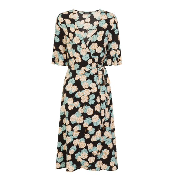 Girls On Film Womens Frill Detail Wrap Dress