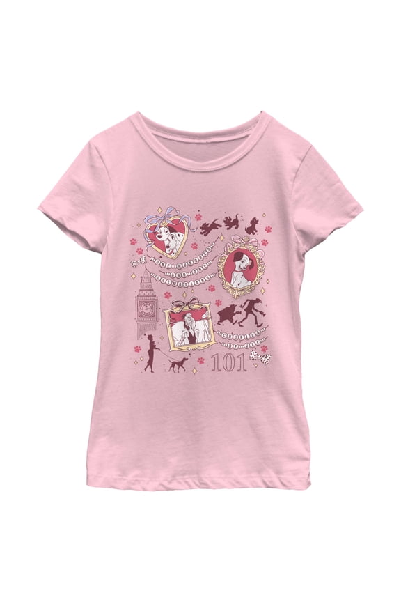 Girls One Hundred and One Dalmatians Main Characters Love Portraits T Shirt