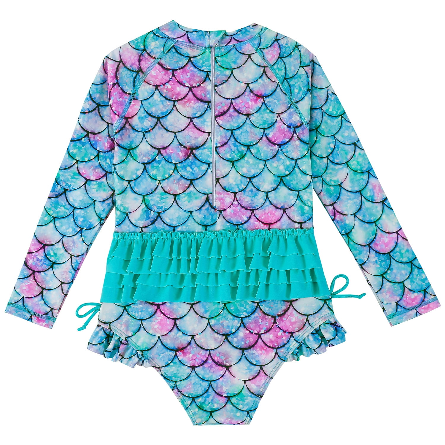 Girls Long Sleeve Swimsuit - Marine Mirage