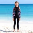 thumbnail image 1 of Girls One Piece Swimsuit Size 9-10Y Floral Print Surfing Diving Swimsuits with Full Leg Coverage Summer Beach Kids Swimwear, 1 of 9