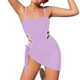 thumbnail image 1 of Girls One Piece Swimsuit With UPF 50+ Sleeveless Sweet Print Bathing Suit Light Purple 11-12 Years, 1 of 5