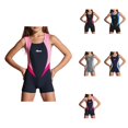 thumbnail image 1 of Girls One Piece Swimsuit with Contrast Trim Comfortable Summer Bathing Suit for Ages 9-16, Machine Washable & Durable, 1 of 4