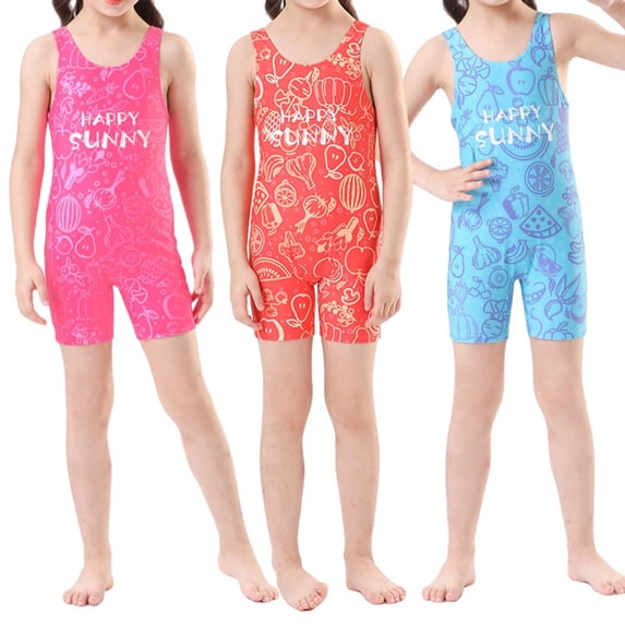 Girls One Piece Swimsuits Boyleg One-Piece Training Swimsuit for Pool Spa Teen Girl Swimsuit Red XXXXL