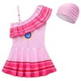 thumbnail image 1 of Girls One Piece Swimsuits Ruffle Bathing Suit Super Brother Peach Princess Swimwear, 1 of 6