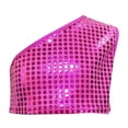 thumbnail image 1 of Girls One Shoulder Polka Dot Crop Top Summer Casual Performance Dance Tee Trendy Off Shoulder Blouse for Kids Teens, 1 of 3