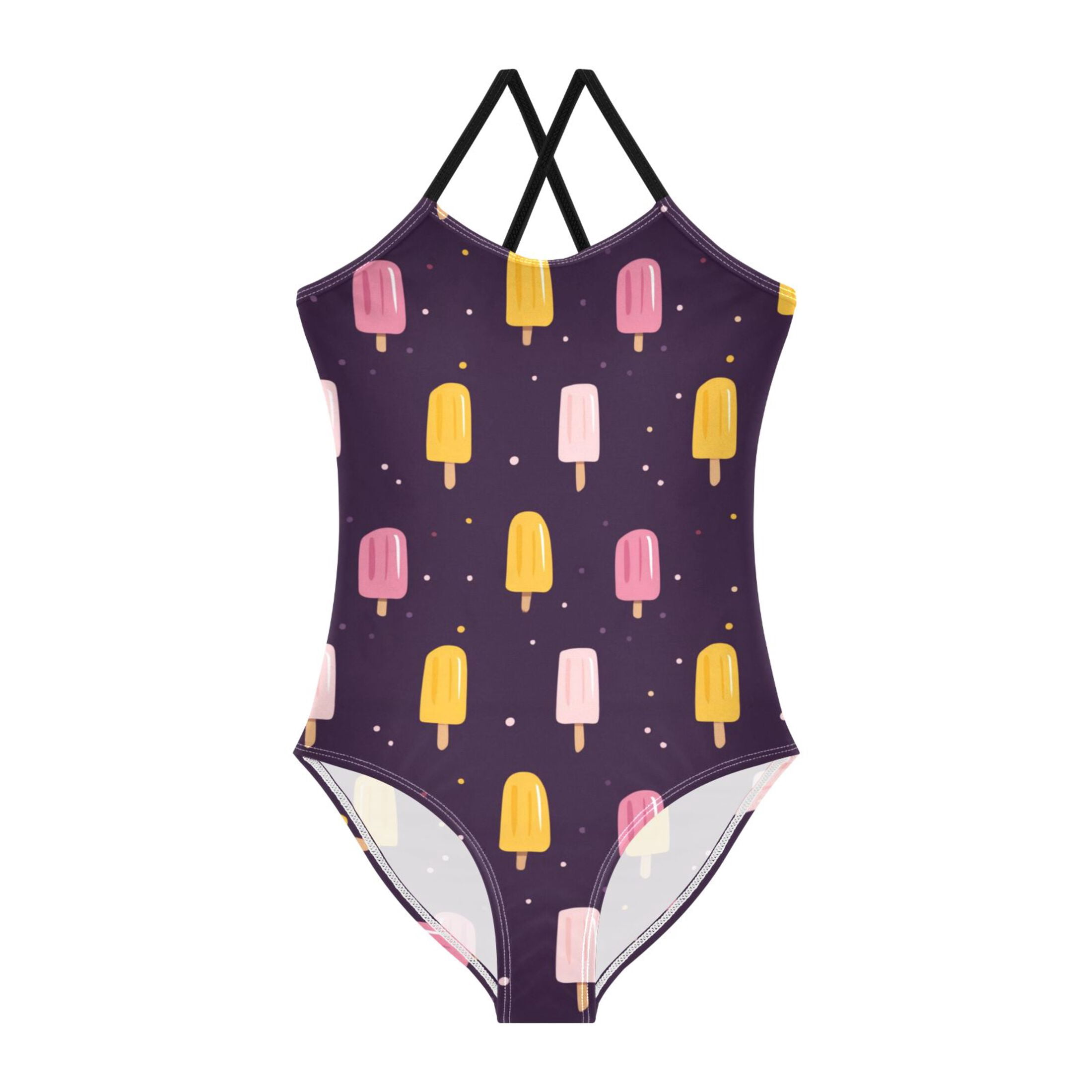 Pink 5202 Girls' One-piece Swimsuit Cross Back Bathing Suit Beach Surfing Sizes ...