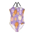 thumbnail image 1 of Girls' One-piece Swimsuit Cross Back Bathing Suit Beach Surfing Sizes 3T-10T Pumpkins and Daisies, 1 of 9