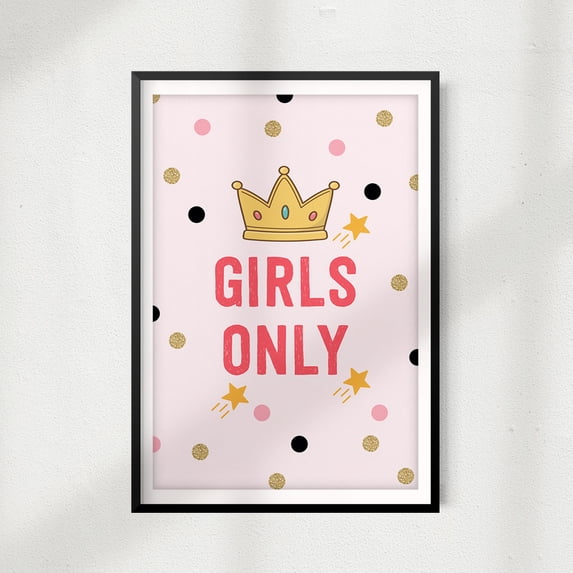 Girls Only, Kids 11 x 14 UNFRAMED Print Décor Wall Art