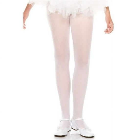 Girls Opaque Tights - White, Extra Large