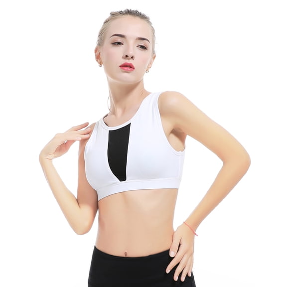 Girls Or Junior Women's Solid Mesh yoga sports bra