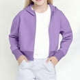 thumbnail image 1 of Girls' Outerwear Hoodies & Coats Girls Solid Fleece Full Zip-Front Performance Hoodie Sports Long Sleeve Pullover Crop Fall Sweatshirt Winter Coats For Boys Toddler Sweatshirt, 1 of 9