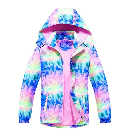 Girls' Outerwear Jackets Children'S Winter Transition Softshell Raincoat Water Breathable Hoodes Outwear Girls Coat Purple 3 Years-4 Years