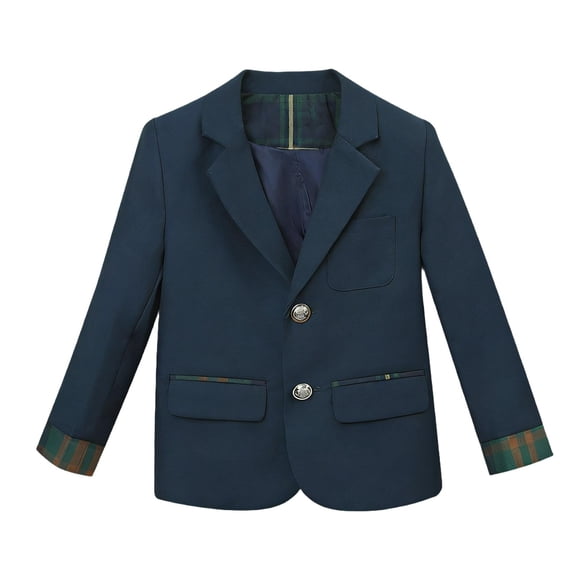 Girls' Outerwear Jackets & Coats Back To School Fashion Long Sleeve Turndown Collar Blazer Jacket with Pockets Size 2-12