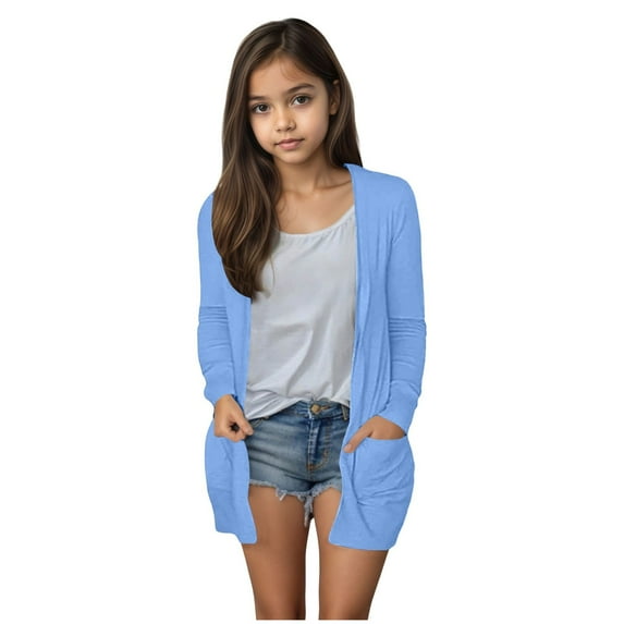 Girls' Outerwear Jackets & Coats Girls Cardigan Sweater School Uniforms Toddler Long Sleeve Button Knit Solid Sweaters Tops Girls Long Sleeve Cardigan Kids Casual