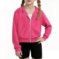 thumbnail image 1 of Girls' Outerwear Jackets & Coats Girls Zip Up Cropped Hoodies Long Sleeve Casual Sweatshirts Jacket With Pockets 4-12 Years Boys Jackets Cute Going Out Tops, 1 of 9