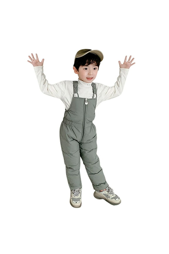 Baby Girls'Outerwear Jackets & Coats Windproof Pants Thicken Ski Outdoor Winter Overalls Suspender Trousers Tops Jacket for Children's