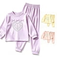 thumbnail image 1 of Girls Outfit Casual Small New Comfortable Sleepwear Summer for Girls Relaxed Wide Leg Everyday Pants Set, 1 of 4