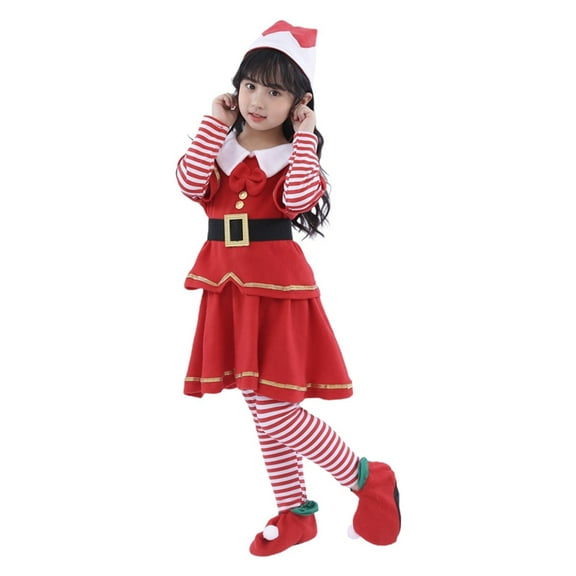 Girls Outfit Girls Clothing Set Girls Boys Santa Clause Christmas Pants Dress Suit For Girls Christmas Santa's Helper Set