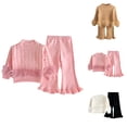 thumbnail image 1 of Girls Outfit Girls Clothing Set Girls Knit Sweater Outfit Set Winter Warm Long Sleeve Top Pants Two Piece Toddler Kids Clothes Soft Comfy Casual Formal Wear, 1 of 4