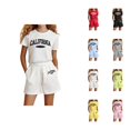 thumbnail image 1 of Girls Outfit Girls Clothing Sets Girls Fashion Letter Print Casual Loose Short Sleeve Suit(4 14 Ages), 1 of 4