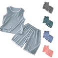 thumbnail image 1 of Girls Outfit Loose Vest Sophisticated Sport Pajama Summer for Girls Relaxed Drawstring Modern Shorts Set, 1 of 4