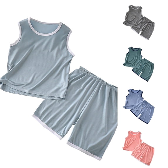 Girls Outfit Loose Vest Sophisticated Sport Pajama Summer for Girls Relaxed Drawstring Modern Shorts Set